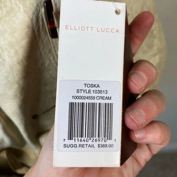 Elliott Lucca 'Toska' Leather Tote Bag in Cream